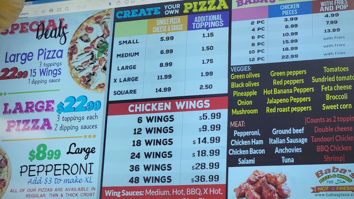 Menu Baba's Pizza & Wings-10